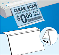 Extended Flange, Top Mount Adhesive-back Label Strips