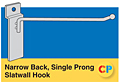 Narrow Back, Single Prong Slatwall Hooks