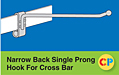 Narrow Back Single Prong Hooks