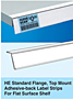 HE Standard Flange, Top Mount Adhesive-back Label Strips