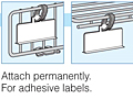 hanging label holders for adhesive
